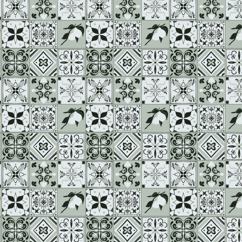 Spanish Revival Tile wallpaper in classic sage